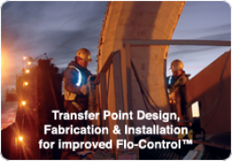 conveyor transfer points, chute design, conveyor belt